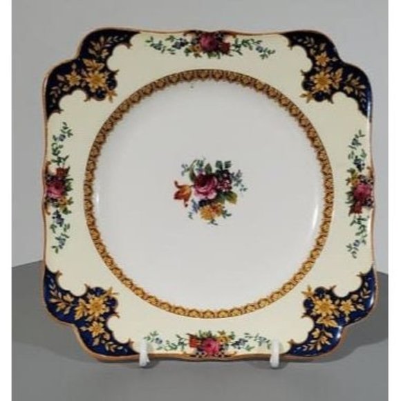 Vintage Royal Denby Plate Regd Number 768985, Larkspur Flowers, red and blue - Picture 1 of 5